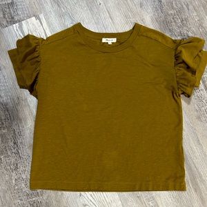 Madewell Women’s Ruffled T-shirt - size: XS